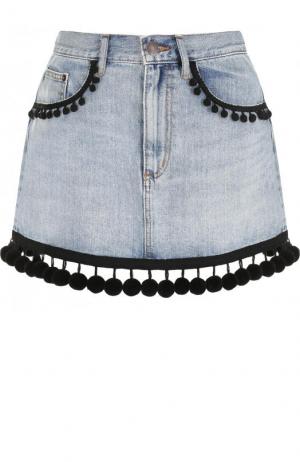 Джинсовая мини-юбка с потертостями Marc Jacobs. Цвет: голубой