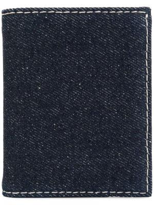 Джинсовый кошелек в два сложения Comme Des Garçons Wallet. Цвет: синий
