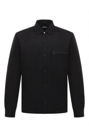 Шерстяная куртка-рубашка Zegna. Цвет: чёрный