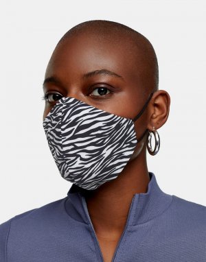 Набор из 2 масок для лица монохромного цвета и с зебровым принтом -Многоцветный Topshop