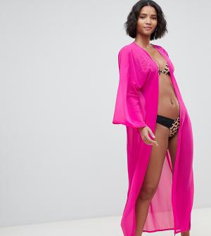 Эксклюзивное пляжное кимоно ярко-розового цвета -Розовый South Beach