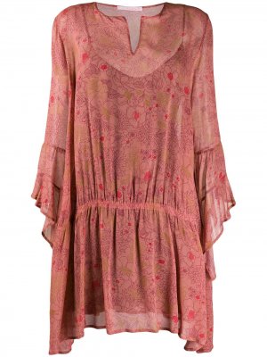 Легкое платье с цветочным принтом Kristina Ti. Цвет: розовый