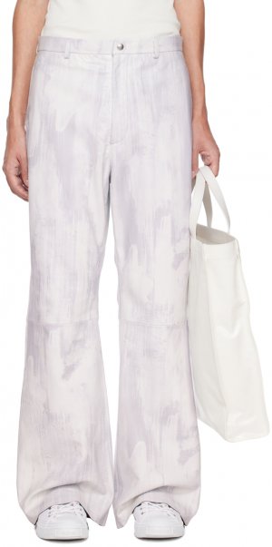 Эксклюзивные белые кожаные брюки SSENSE Acne Studios