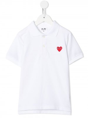 Heart-logo cotton polo shirt Comme Des Garçons Play Kids. Цвет: белый