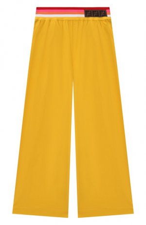 Хлопковые брюки Fendi. Цвет: жёлтый