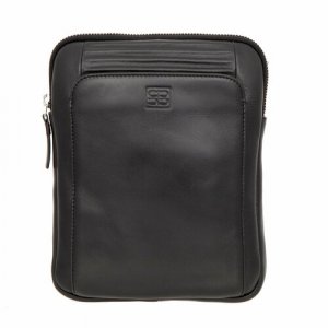Рюкзак планшет , натуральная кожа, внутренний карман, регулируемый ремень, черный Sergio Belotti. Цвет: черный