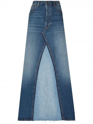Джинсовая юбка макси А-силуэта Maison Margiela. Цвет: синий