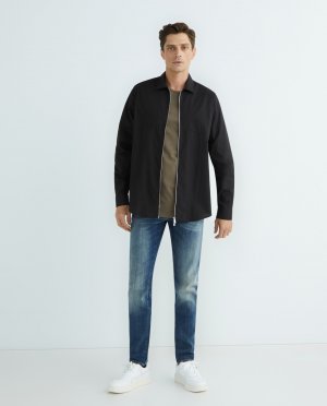 Мужские винтажные потертые джинсы скинни J10 , индиго Armani Exchange