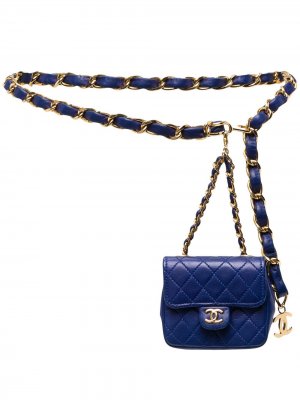 Поясная мини-сумка Classic Flap 1990-х годов Chanel Pre-Owned. Цвет: синий