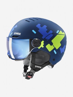 Шлем детский Rocket Visor, Синий Uvex. Цвет: синий