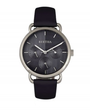 Кварцевые часы Gwen Collection, черные кожаные часы, 36 мм , черный Bertha