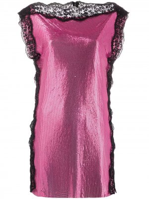 Декорированное кружевное платье мини Christopher Kane. Цвет: розовый