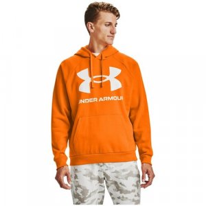 Худи Rival Fleece Big Logo, размер LG, мультиколор, белый Under Armour. Цвет: оранжевый