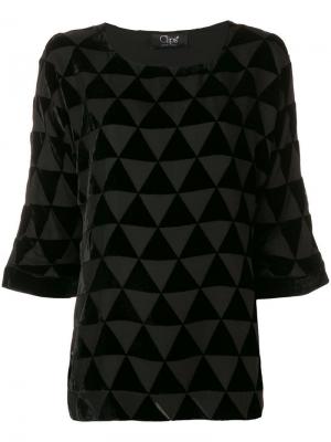 Блузка с треугольным мозаичным узором Clips. Цвет: черный