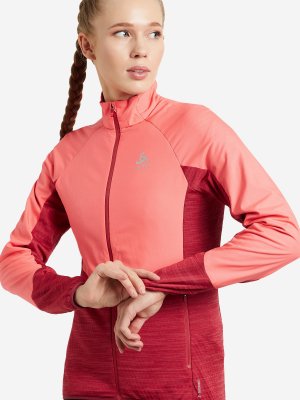 Куртка утепленная женская Run Easy Warm Hybrid, Красный Odlo. Цвет: красный