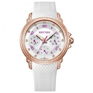Женские часы Automatic F1503R03 Rhythm. Цвет: белый