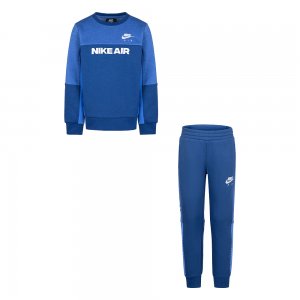 Детский костюм: свитшот и брюки Air Crew + Pant Nike. Цвет: синий