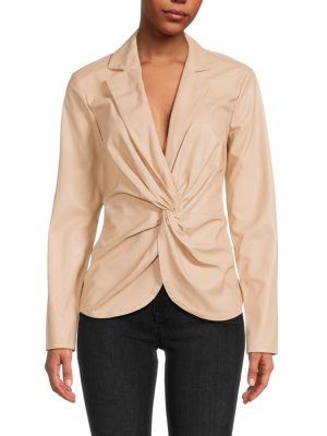 Блузка из перекрученной искусственной кожи , цвет Palomino Donna Karan
