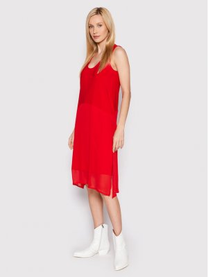 Летнее платье стандартного кроя Dkny, красный DKNY