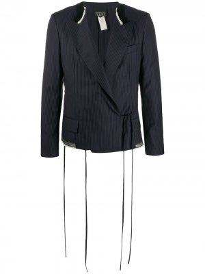 Пиджак 2000-х годов в тонкую полоску Gianfranco Ferré Pre-Owned. Цвет: синий