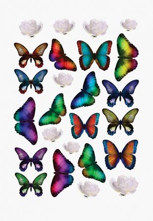 Наклейка декоративная Decoretto Переливающие бабочки. Цвет: разноцветный