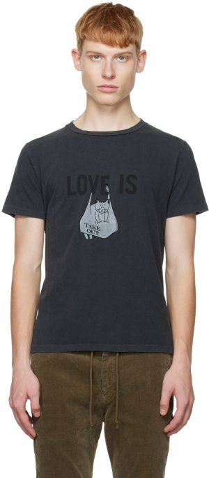Черная футболка с надписью «Love Is» Remi Relief
