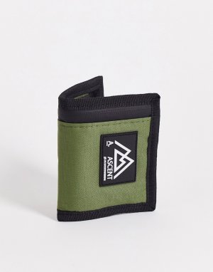 Бумажник цвета хаки в спортивном стиле с нашивкой -Зеленый цвет ASOS DESIGN
