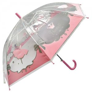 Зонт детский Принцесса, 48 см, полуавтомат, прозрачный Mary Poppins. Цвет: розовый