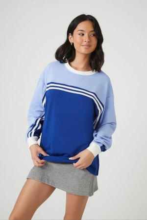 Пуловер из французского терри с цветными блоками , синий Forever 21