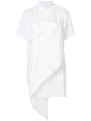 Блузка с фартуком Ys Y's. Цвет: белый