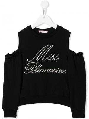 Толстовка с открытыми плечами и логотипом Miss Blumarine