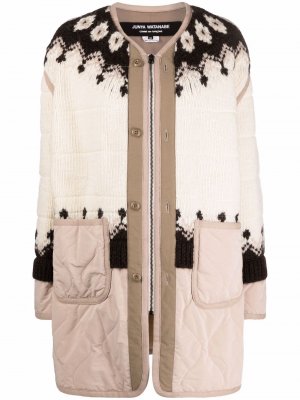 Intarsia-knit coat Junya Watanabe. Цвет: нейтральные цвета