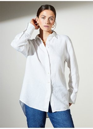 Белая женская рубашка с нормальным воротником Brooks Brothers