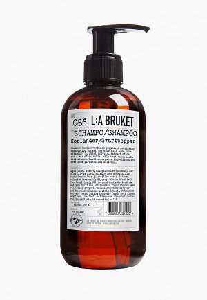 Шампунь La Bruket для нормальных/сухих волос 086 KORIANDER/SVARTPEPPAR 250 ml. Цвет: прозрачный