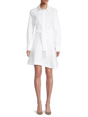 Асимметричное платье-рубашка с поясом Flora , белый Derek Lam 10 Crosby
