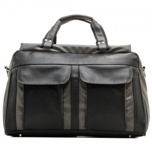 Дорожная сумка-саквояж, , черный, 100% искусственная кожа AST. Цвет: черный