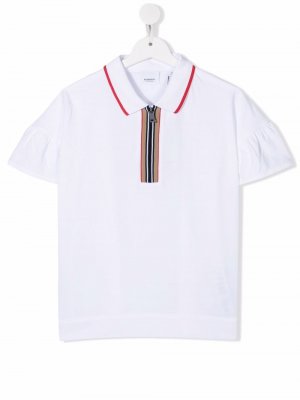 Icon Stripe-detailing cotton polo shirt Burberry Kids. Цвет: белый