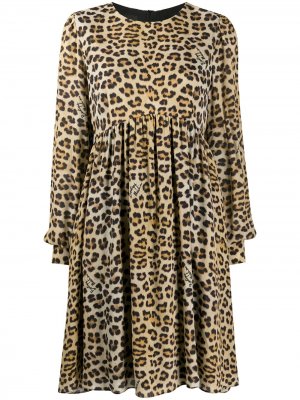 Платье-туника с леопардовым принтом Boutique Moschino. Цвет: нейтральные цвета