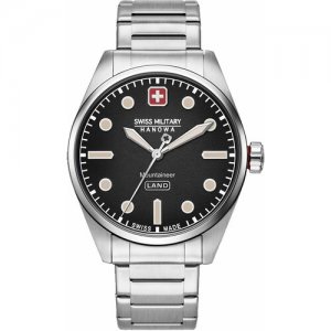 Наручные часы 06-5345.7.04.007, черный Swiss Military Hanowa. Цвет: черный/стальной