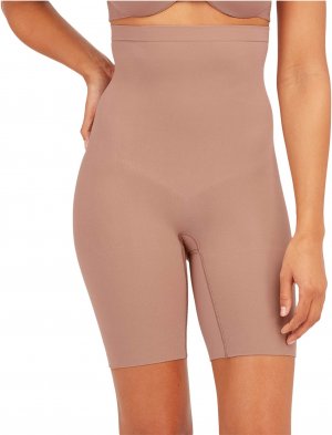 SPANX Корректирующее белье для женщин Короткие шорты с высокой талией и контролем живота, цвет Cafe Au Lait