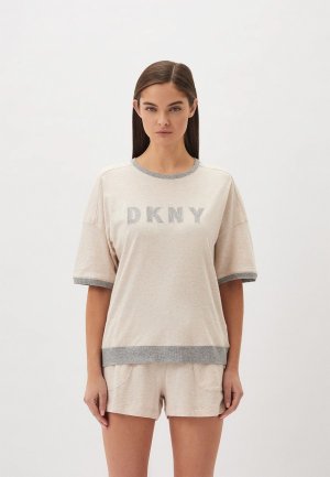 Костюм домашний DKNY New Signature. Цвет: бежевый
