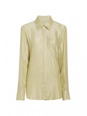 Рубашка из жоржета с эффектом металлик , цвет champagne Rosie Assoulin