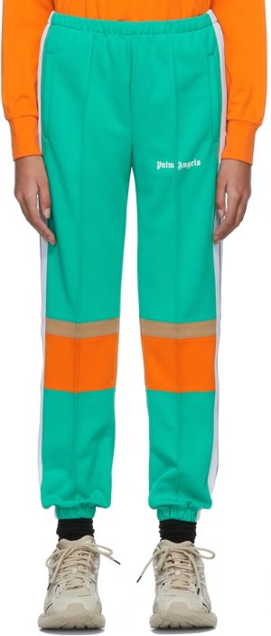 Зеленые и оранжевые спортивные брюки для отдыха Palm Angels