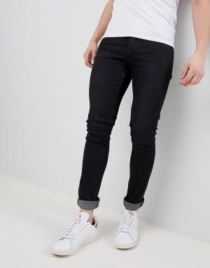 Выбеленные черные супероблегающие джинсы Saints Row. Цвет: черный