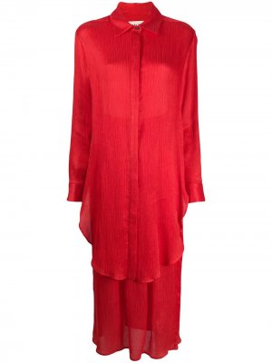 Многослойное платье-рубашка Mara Hoffman. Цвет: красный