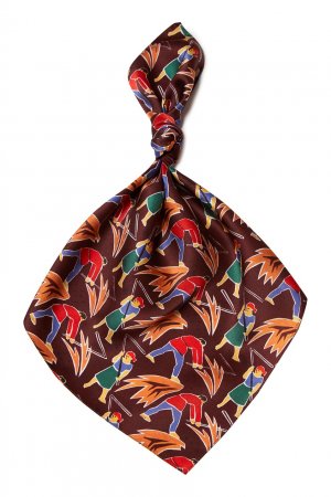 Шелковый платок с принтом «Сенокос» TEAM PUTIN. Цвет: multicolor