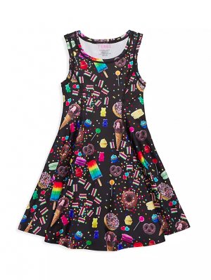 Платье с плиссированной юбкой Candy Splash для маленькой девочки , черный Terez