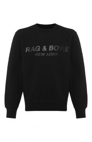 Хлопковый свитшот Rag&Bone. Цвет: чёрный