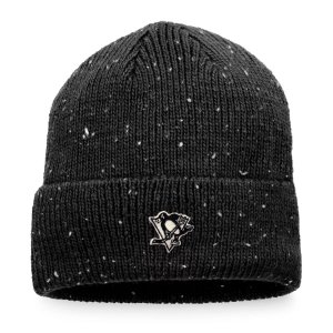 Мужская черная фирменная вязаная шапка Pittsburgh Penguins Authentic Pro Rink Pinnacle с манжетами Fanatics