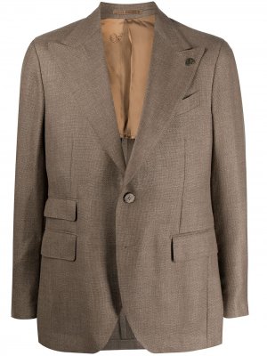 Однобортный пиджак с заостренными лацканами Gabriele Pasini. Цвет: коричневый